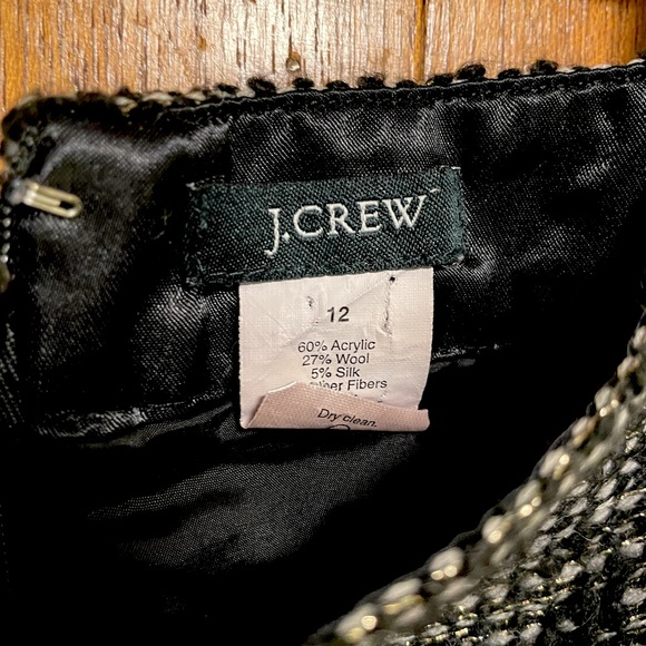 J. Crew wool blend tweed metallic pencil skirt 12 - Picture 2 of 4